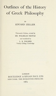 Outlines of the history of Greek philosophy