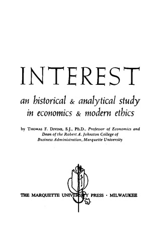 Interest - Historical & Analytical Study in Economics & Modern Ethics
