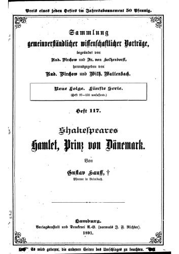 Shakespeares Hamlet, Prinz von Dänemark
