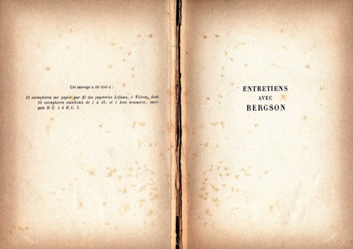 Entretiens avec Bergson