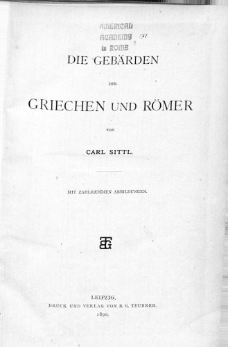 Die Gebärden der Griechen und Römer
