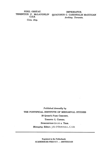 Mediaeval Studies