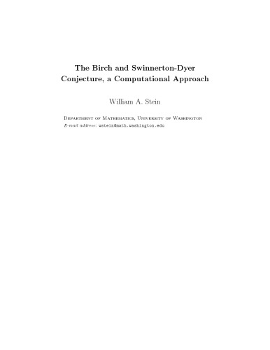 The Birch and Swinnerton-Dyer conjecture. a computational approach