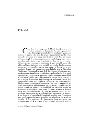 Aletheia n°1-2 Quelques éléments de réflexion pour une philosophie éthique