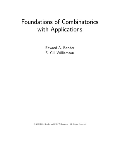 Foundations of Combinatorics with Applications