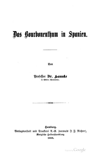 Das Bourbonentum in Spanien