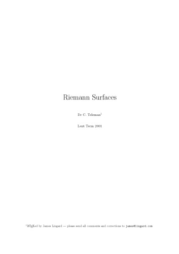 Riemann Surfaces