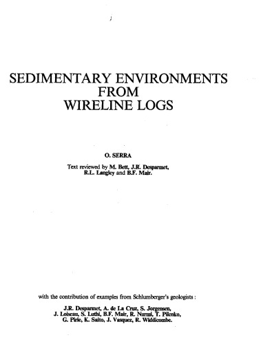 Sedimentary environments from wireline logs