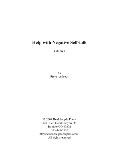 Help with Negative Self-Talk