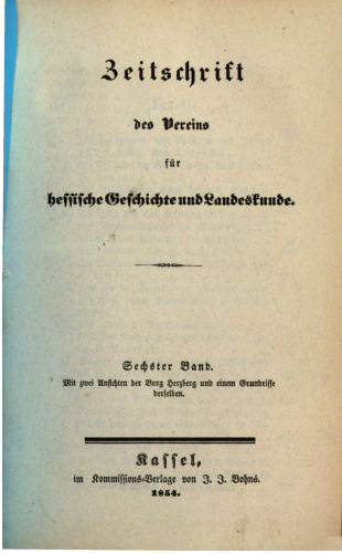 Zeitschrift des Vereins für hessische Geschichte und Landeskunde