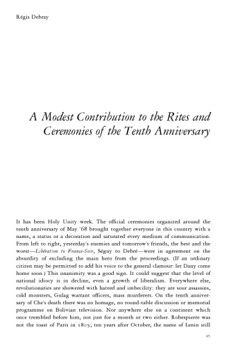 A MODEST CONTRIBUTION TO THE RITES AND CEREMONIES OF THE TENTH ANNIVERSARY