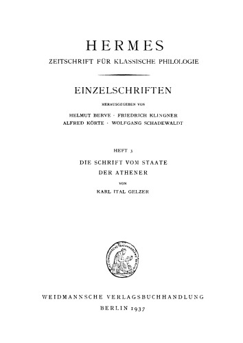 Die Schrift vom Staate der Athener