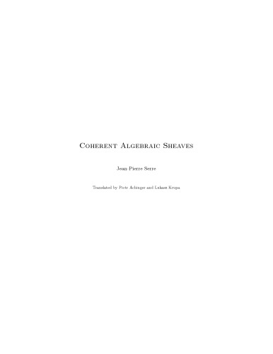 Coherent Algebraic Sheaves