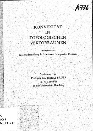 Konvexität in topologischen Vektorräumen