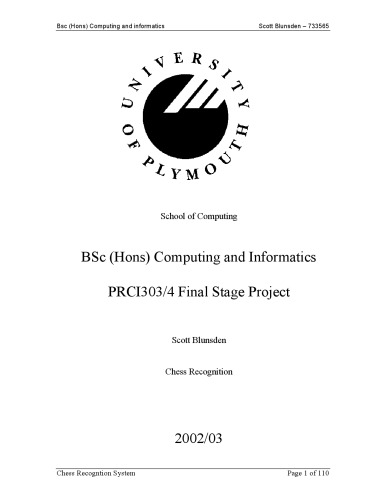 Chess recognition [final year project]