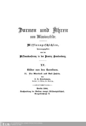 Die Mortlock- und Ruk-Inseln