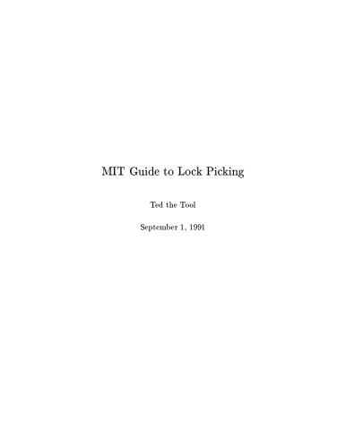 Guia para burlar fechaduras MIT Guide to lock picking