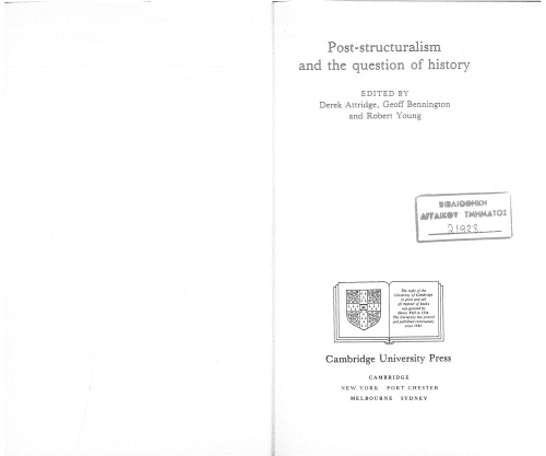 Post-structuralism and the question of history