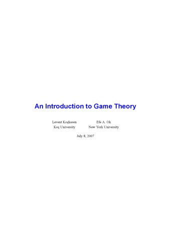 An Introduction to Game Theory