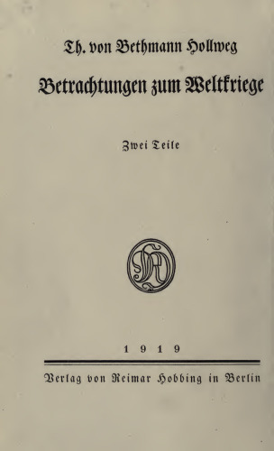 Vor dem Kriege