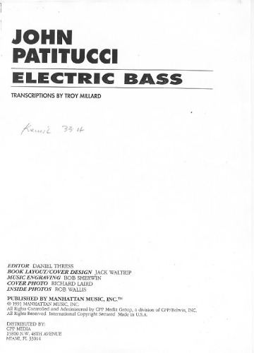 John Patitucci: Electric Bass