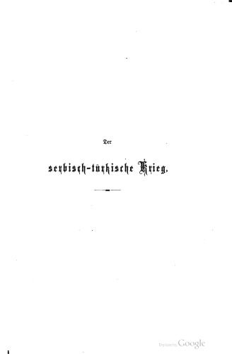 Der Serbisch-Türkische Krieg im Jahre 1876
