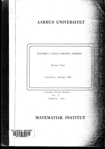 Boardman's Stable Homotopy Category