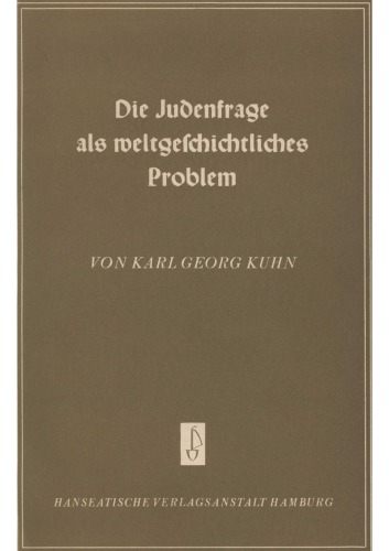 Die judenfrage als weltgeschichtliches Problem