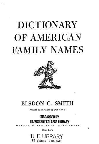 Dictionary of American Family Names