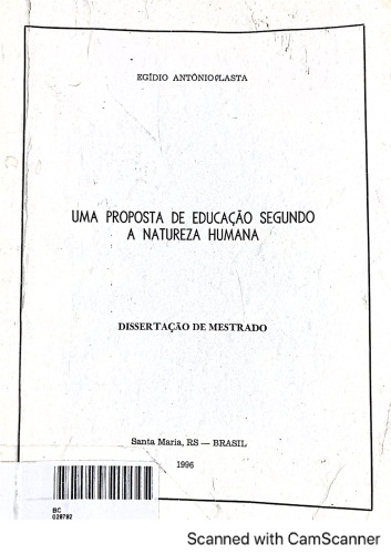 (Dissertação) Uma proposta de educação segundo a natureza humana