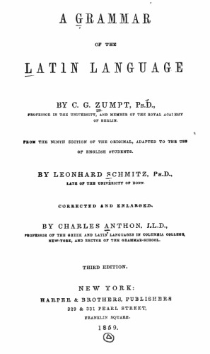 A Grammar of the Latin Language