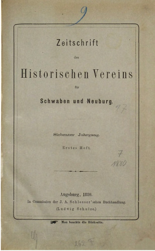 Zeitschrift des Historischen Vereins für Schwaben und Neuburg