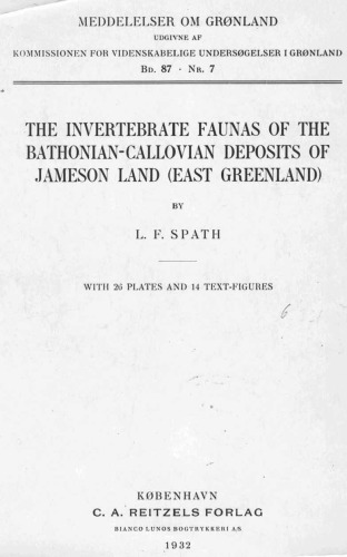 The invertebrate faunas of the Bathonian-Callovian deposits of Jameson Land (East Greenland)