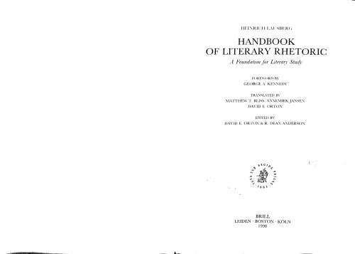 Handbook of Literary Rhetoric. A Foundation for Literary Study