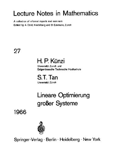 Lineare Optimierung grosser Systeme