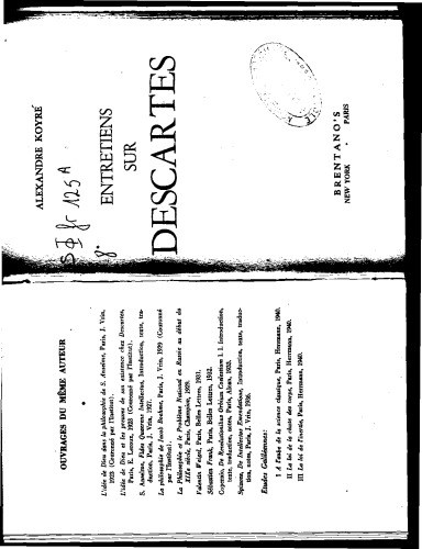 Entretiens sur Descartes