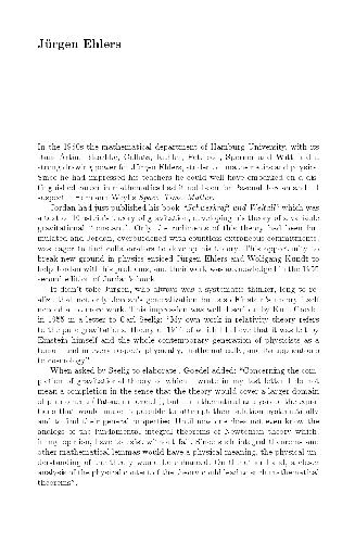 General relativity. J. Ehlers honorary volume