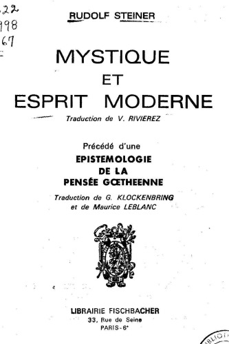 Mystique et esprit moderne