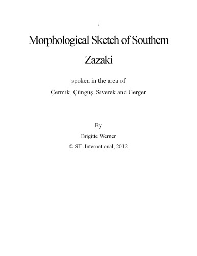 Morphological Sketch of Southern Zazaki