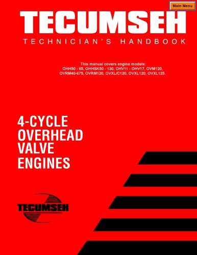 Tecumseh Technicians Manual - 4 Cycle Overhead Valve Engines [695244a]