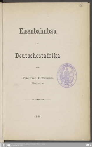 Eisenbahnbau in Deutschostafrika