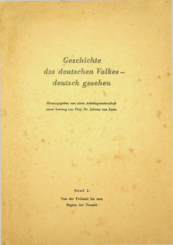 Von der Frühzeit bis zum Beginn der Neuzeit