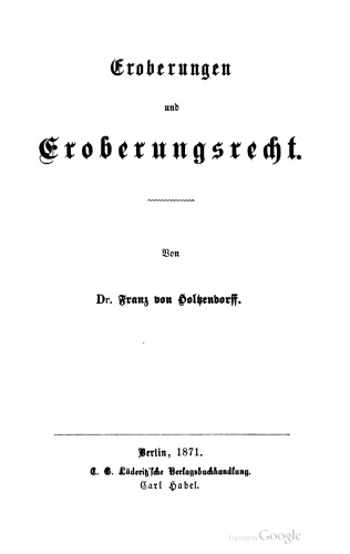Eroberungen und Eroberungsrecht