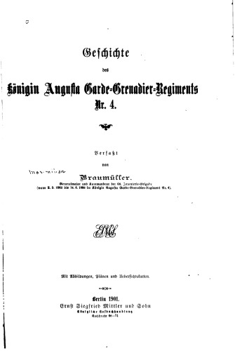 Geschichte des Königin Augusta Garde-Grenadier-Regiments Nr. 4