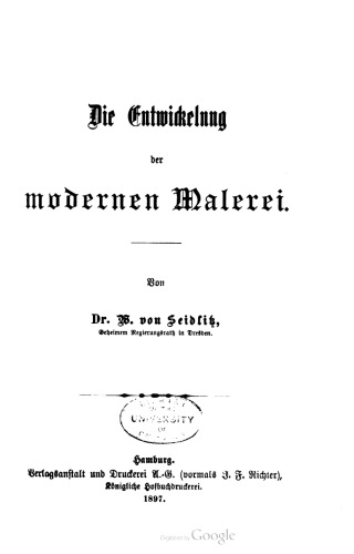 Die Entwickelung [Entwicklung] der modernen Malerei