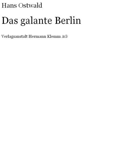 Das galante Berlin