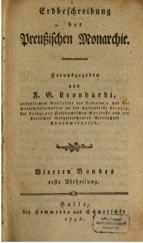 Erdbeschreibung der Preußischen Monarchie