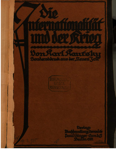 Die Internationalität und der Krieg