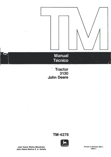 Manual Técnico Tractor John Deere 3130 TM-4278