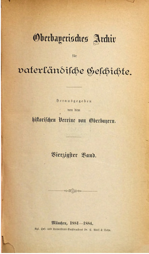 Oberbayerisches Archiv für vaterländische Geschichte